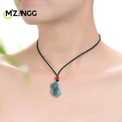 Echter natürlicher Jadeit, blaues Wasser, Jade-Kaninchen, dreidimensionaler Sternzeichen-Kaninchen-Jade-Anhänger, niedlicher Damen-Anhänger, verheißungsvolle Objekte