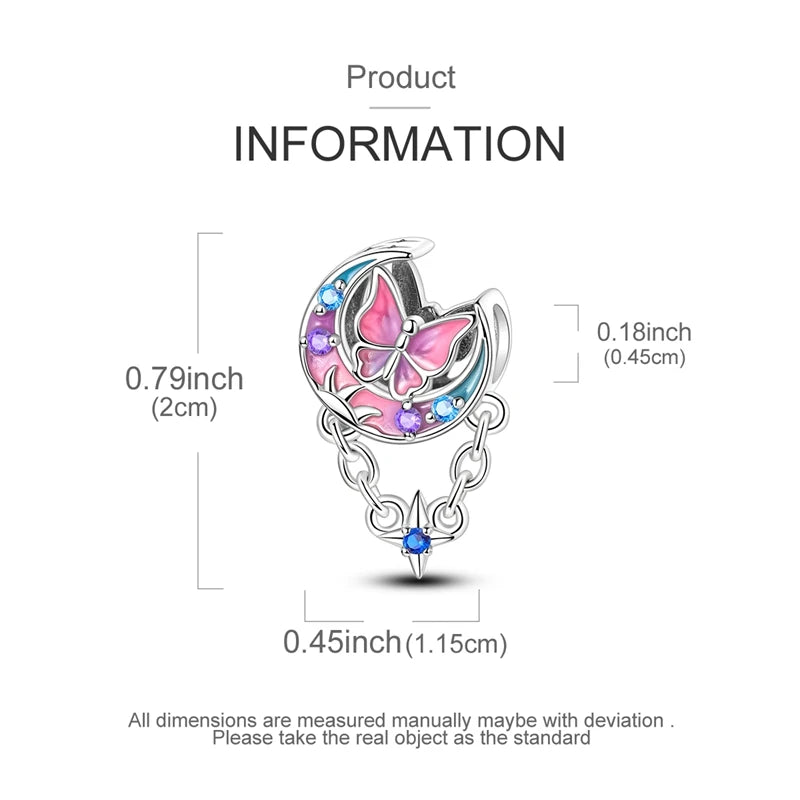 925 Sterling Silber Mond Schmetterling Charms Perlen Kopfhörer Avocado Anhänger Schmuck Fit Original 925 Armband Für Frauen DIY Geschenk