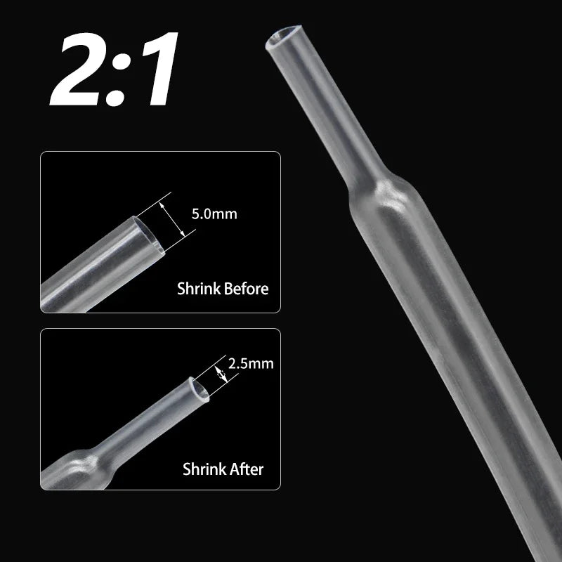 Transparenter 2:1 Schrumpfschlauch, Durchmesser 0,6 mm ~ 80 mm, Polyolefin-Schlauch, DIY-Wickeldraht, Reparatur, Kabel, Isolierung, Schutzhülse