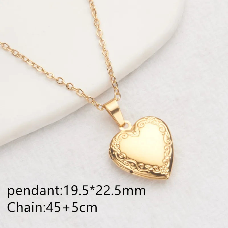 Vintage Edelstahl Offenes Herz Anhänger Halskette Für Frauen Und Mädchen Schmuck Zubehör Geschenk