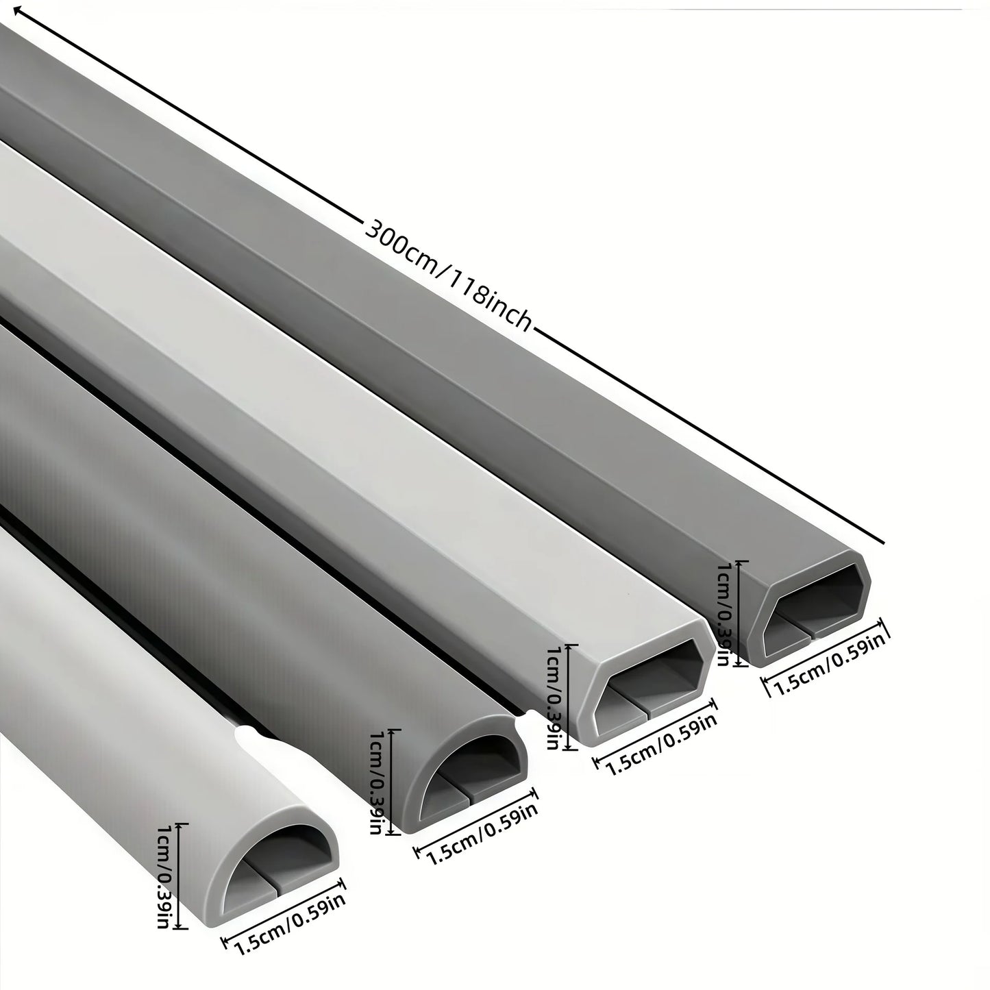 1 x 1/3 m selbstklebender PVC-Kabelmanagementstreifen, dekorativer Drahtschutzstreifen, geeignet zum Abdecken von Drähten an Wänden und Böden