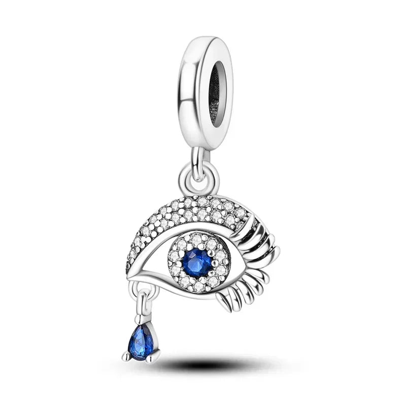 Heißer Verkauf 925 Silber Farbe Evil Eye Charm Dämon Auge Perle Für Original Armband & Armreif DIY Machen Mode Schmuck geschenk