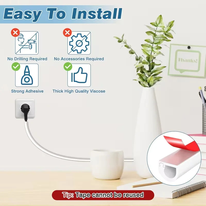 1 Stück 1/2/3/5 Meter Flexibler Bodenkabelkanal Selbstklebender Kabelkanal für Alle Kabel Internet-Kabelkanal Kabelmanagement