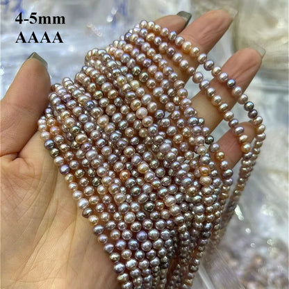 4-5mm 4A Natürliche Süßwasser Lila Runde Perlen Feines Geschenk Damen Premium Perlen Schmuck Machen DIY Halskette armband Zubehör
