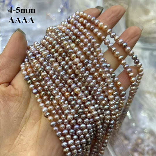 4-5mm 4A Natürliche Süßwasser Lila Runde Perlen Feines Geschenk Damen Premium Perlen Schmuck Machen DIY Halskette armband Zubehör