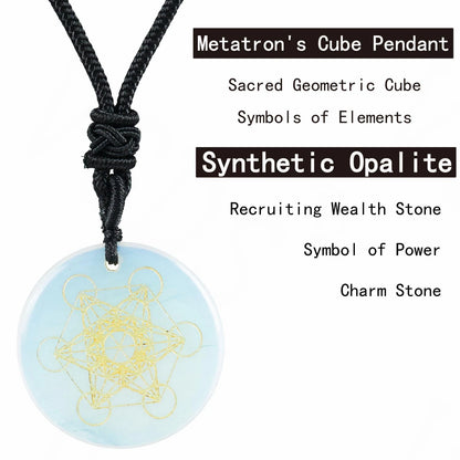 Natürlicher Kristallstein, Metatronwürfel, mehrdimensionale Anhänger, Mythologie, Engel, geheimnisvolle göttliche Symbole, Reiki-Energie-Halsketten