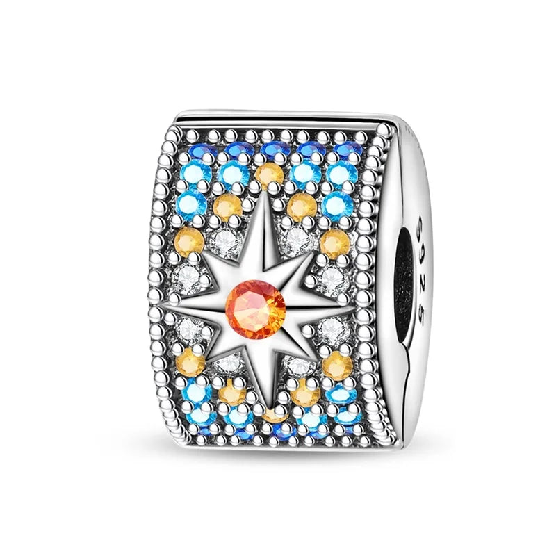 Charms aus 925er Silber, Schmetterling, Libelle, Blumen, Sterne, Mond, Teufelsauge, Abstandsperlen, passend für Qikaola 925 Original-Armbänder, DIY-Schmuck