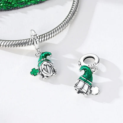 Neu im 925er-Sterlingsilber, grüne Charms, Perlen, Frosch, Kleeblatt, Schildkröte, Anhänger, Schmuck, passend für Original-925-Armbänder für Frauen, DIY-Geschenk