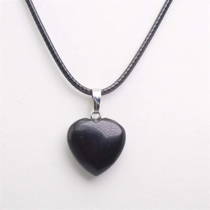 Natürliche Achate Türkise Rosa Quarz Herzform Anhänger Kristall Amethysten Heilung Edelstein Halskette Frauen Charme Männer Schmuck