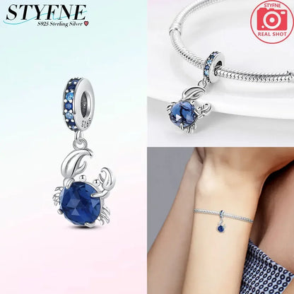 Heißer Verkauf 925 Sterling Silber Ozean Welt Serie Meeresschildkröte Seestern Kleine Krabbe Krake Charms Bead Fit 925 Armband DIY Schmuck