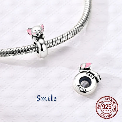 Clip-Perle mit Tiermotiv, 925er-Sterlingsilber, Löwe, Tiger, Elefant, Hund, Positionierungsperle, passend für Original-Armbänder, DIY-Schmuck