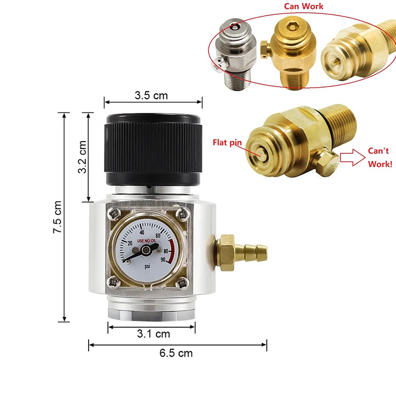 Home Brew Bier-Gasleitungsbaugruppe, 5/16 Zoll PVC-Gaskohlisationsschlauch, 0–90 psi CO2-Regler mit Kugelschloss und Klemmen für CO2-Gasflasche