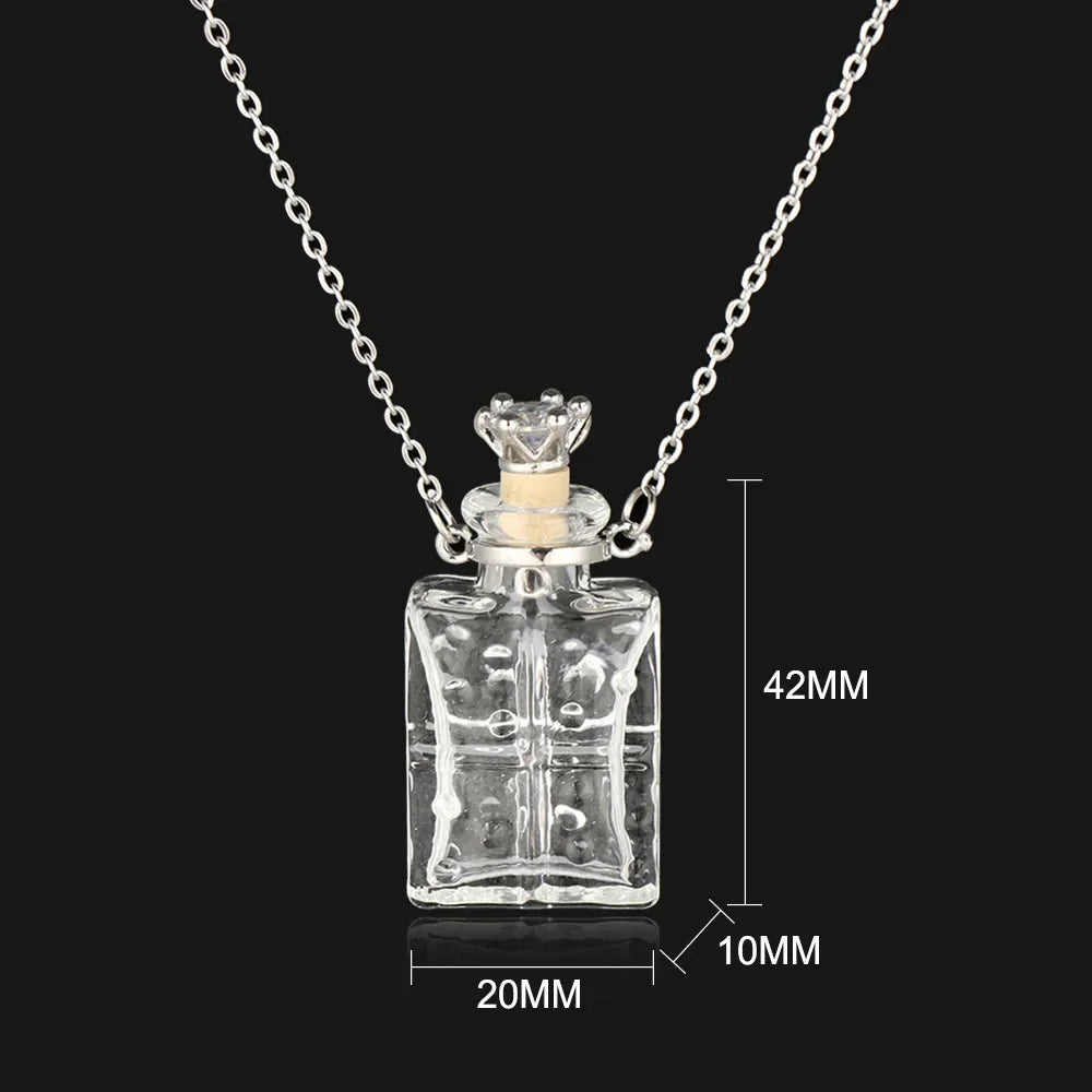Mode Glas Parfüm Ätherisches Öl Flasche Anhänger DIY frauen Parfüm Wunsch Knochen Asche Lanugo Duft Enhancer Halskette