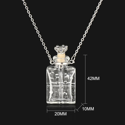 Mode Glas Parfüm Ätherisches Öl Flasche Anhänger DIY frauen Parfüm Wunsch Knochen Asche Lanugo Duft Enhancer Halskette