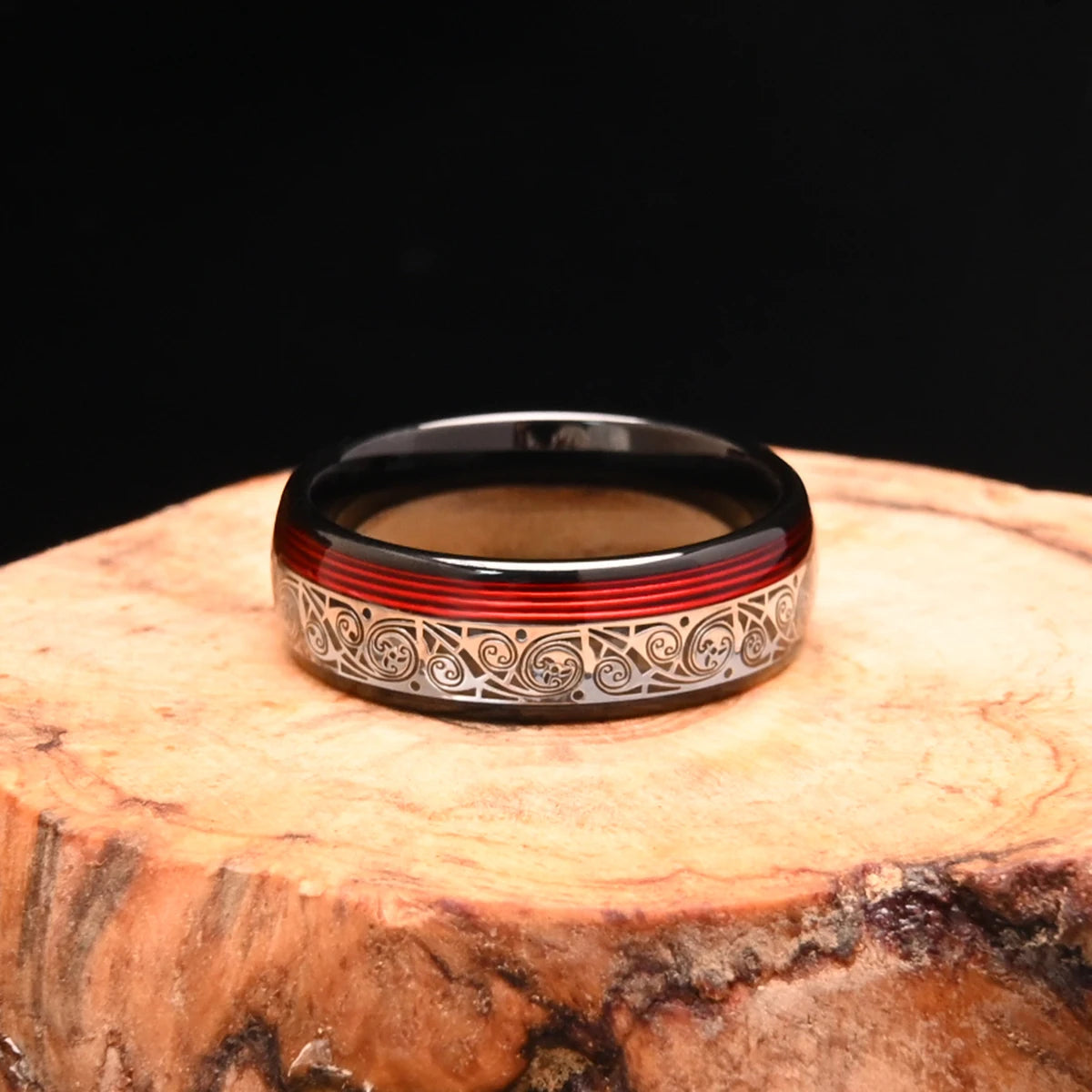 Schwarzer 8 mm Wolframcarbid-Ring für Herren, Ringe, Bague Homme, Pareja de Sundae, Modeschmuck, Eheringe, Verlobungsringe