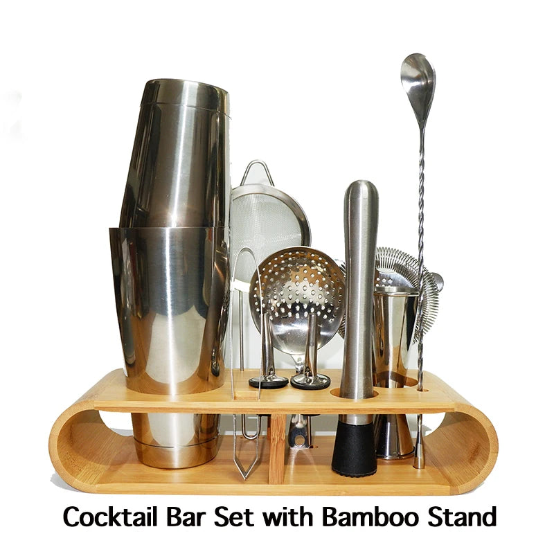 Cocktail Shaker Bar Set: 2 Gewichteten Boston Shaker, Cocktail Sieb Set,Jigger,Muddler und Löffel, eis Tong und 2 Flasche Ausgießer