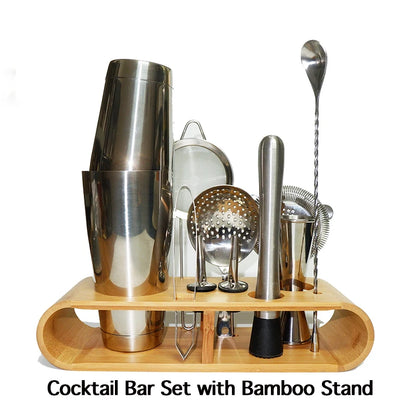 Cocktail Shaker Bar Set: 2 Gewichteten Boston Shaker, Cocktail Sieb Set,Jigger,Muddler und Löffel, eis Tong und 2 Flasche Ausgießer