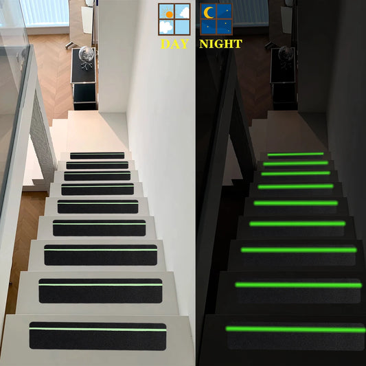 2/5/12 Stück Leuchtende Rutschfeste Klebebänder für Treppen Selbstklebende Mattierte Oberfläche Innen- und Außenbereich Stufen Korridor Anti-Rutsch-Aufkleber