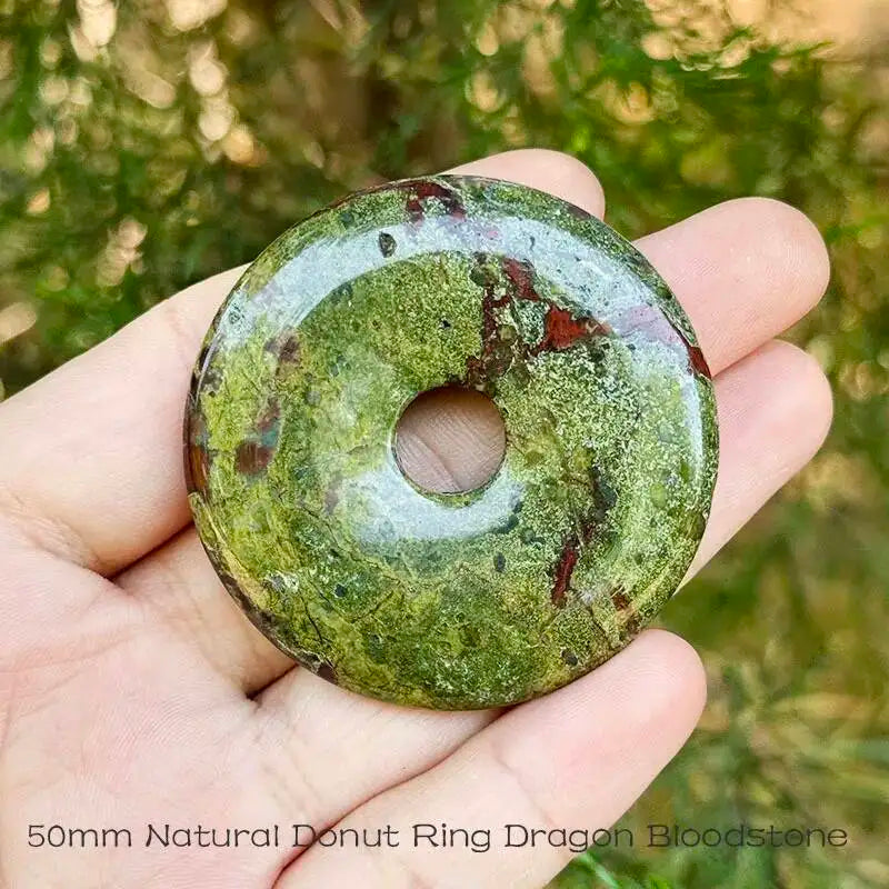 30/40/50 mm Donut-Ring, Drache, Blutstein, Heliotrop, Naturstein für DIY-Anhänger, Charms, Halskette, Armband, Schmuckherstellung, 1 Stück