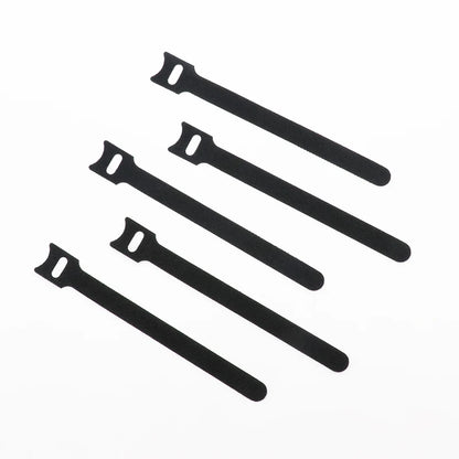 20 Stück schwarze Klettverschlussbänder, Kabelbinder, Kabelriemen, Nylon-Kabelbinder, Kabelorganisator, wiederverwendbares Befestigungsband
