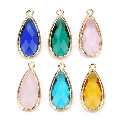 5 teile/los Teardrop Kristall Glas Anhänger Charms für Paare Armband Ohrringe Schmuck Machen Liefert DIY Halskette Ornamente