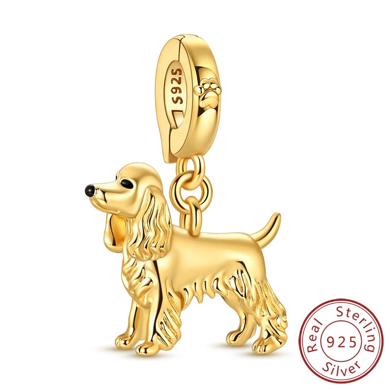 Neue Original Charms Perlen Anhänger 925 Sterling Silber Teddy Pudel Hund Katze Universal Schnalle Charms Fit Armband DIY Schmuck Geschenk