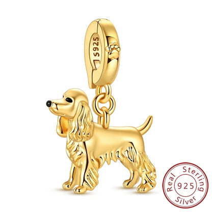 Neue Original Charms Perlen Anhänger 925 Sterling Silber Teddy Pudel Hund Katze Universal Schnalle Charms Fit Armband DIY Schmuck Geschenk