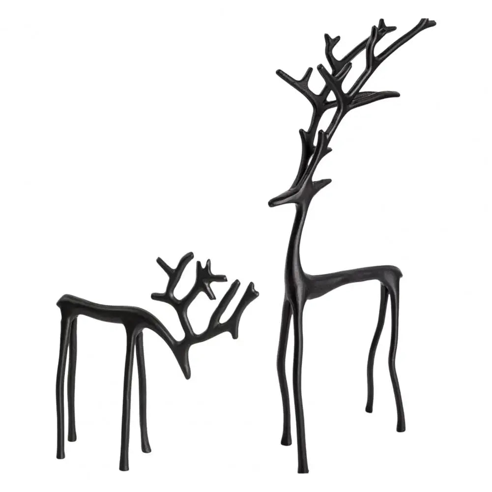 Schwarzes Rentier-Weihnachtsschmuck, leichte Metallfigur, Weihnachtsdekoration, Heimtisch, Tafelaufsatz, Bürodekoration, Hans Diego Diego Diego