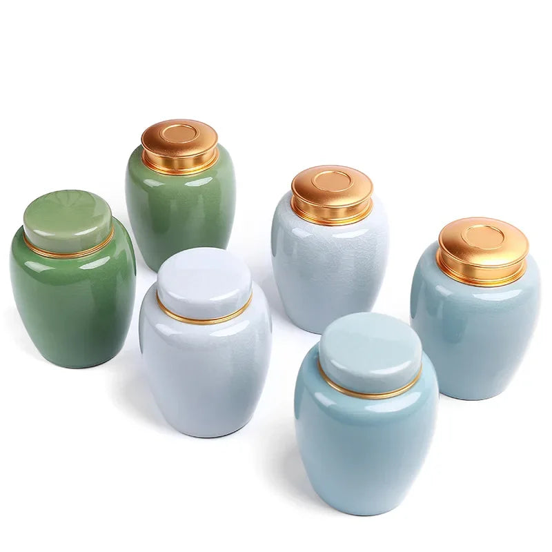 Funeral Cremation Coffin Burial Ashes Reliquary Ceramic Pet Urn Small Animal Ashes Container Dog Remembrance of Deceased Pets