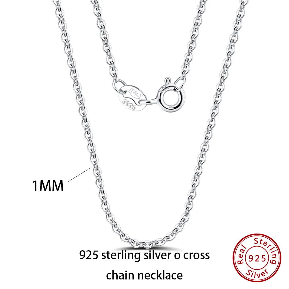 Effie Queen 100% 925 Sterling Silber Basis-Kettenhalsketten Box/Schlangen-/Chopin-/Figaro-Kette mit Perlen 40-60cm Unisex DIY Alltagskleidung