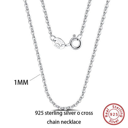 Effie Queen 100% 925 Sterling Silber Basis-Kettenhalsketten Box/Schlangen-/Chopin-/Figaro-Kette mit Perlen 40-60cm Unisex DIY Alltagskleidung