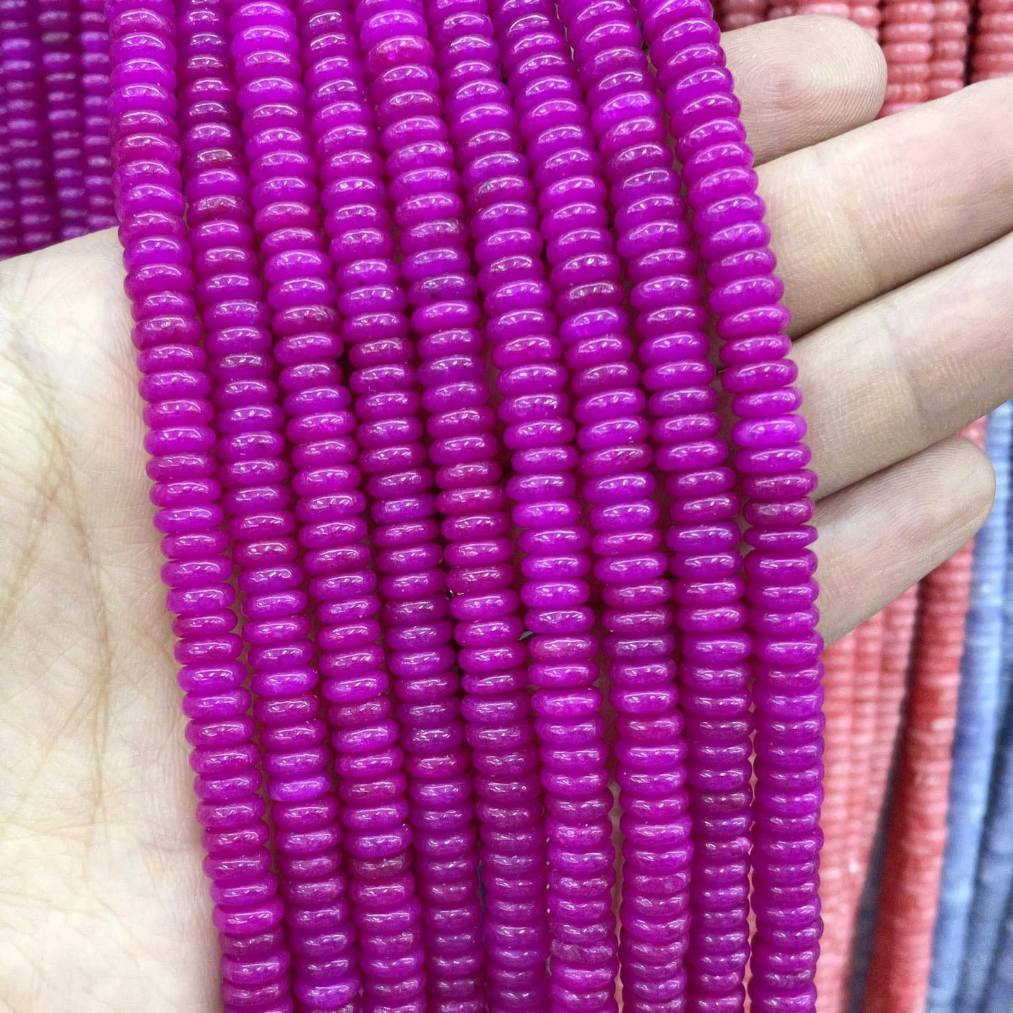 Naturstein Rondelle 2X6mm Türkise Quarz Jaspis Achate Flache Runde Spacer Perlen für Schmuckherstellung DIY Armband Zubehör