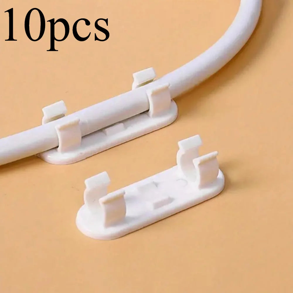 10-100pcs Wire Fixers, Cable Management Clip Punch Free Wire Clips, Self-adhesive Cable Organizers For Wall Wiring
