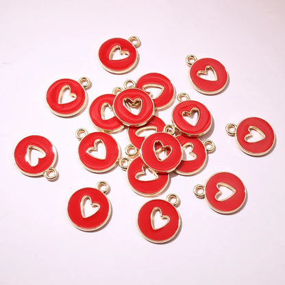 20 Stück 15 x 12 mm Emaille doppelseitig hohle Herz Charms Anhänger DIY Schmuckherstellung Zubehör für Armband Ohrringe Halskette