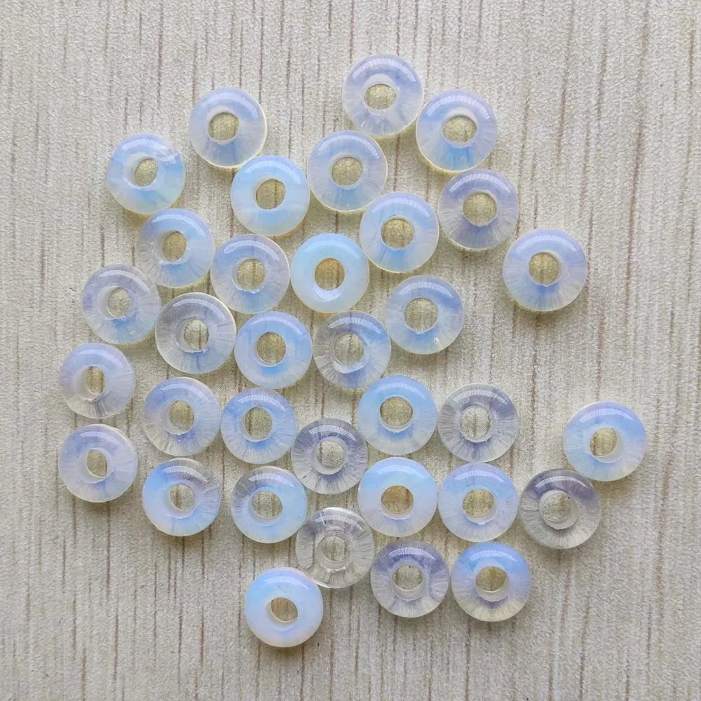 Mode gute Qualität Naturstein Mix runde Charms großes Loch Charms Perlen 10mm für Schmuckherstellung 50 Stück Großhandel kostenloser Versand