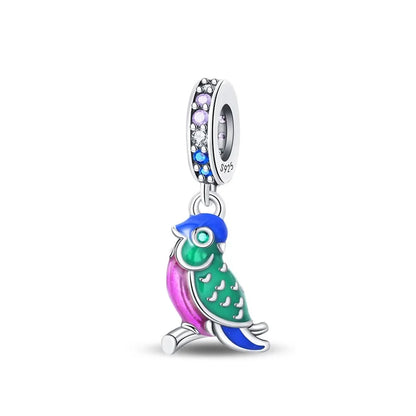 Bunte 925er-Sterlingsilber-Anhänger mit Sternenhimmel-Ölgemälde und leuchtenden Engeln, passend für Armbänder, schöne Schmuckgeschenke