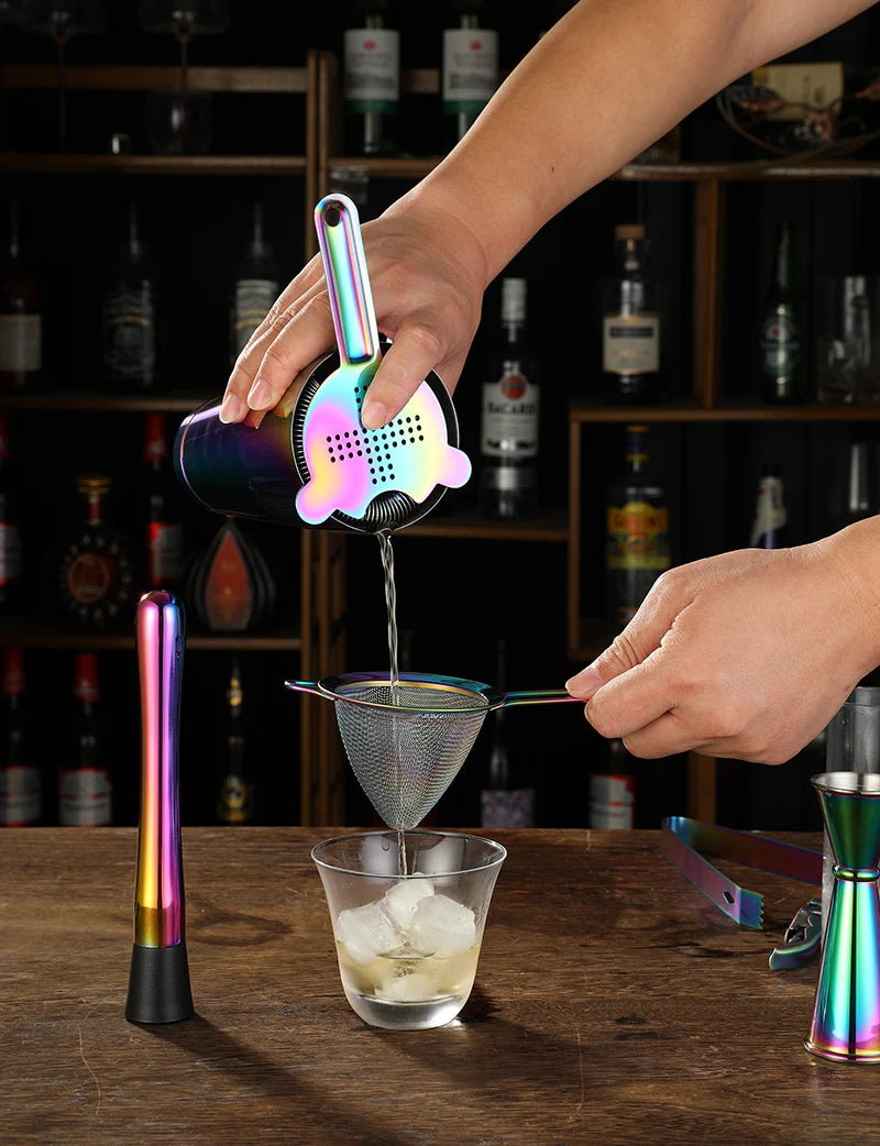 Cocktail Shaker Bar Set: 2 Gewichteten Boston Shaker, Cocktail Sieb Set,Jigger,Muddler und Löffel, eis Tong und 2 Flasche Ausgießer