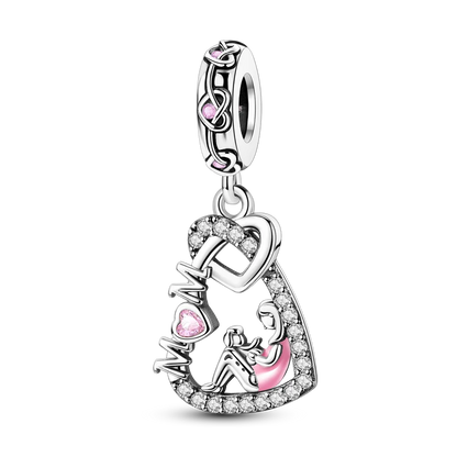 Charm-Perle aus 925er-Sterlingsilber, Mutter-Geschenk, Mutter, Liebe, glückliche Familie, baumelnd, passend für Original-Armreif, Halskette, DIY-Schmuck