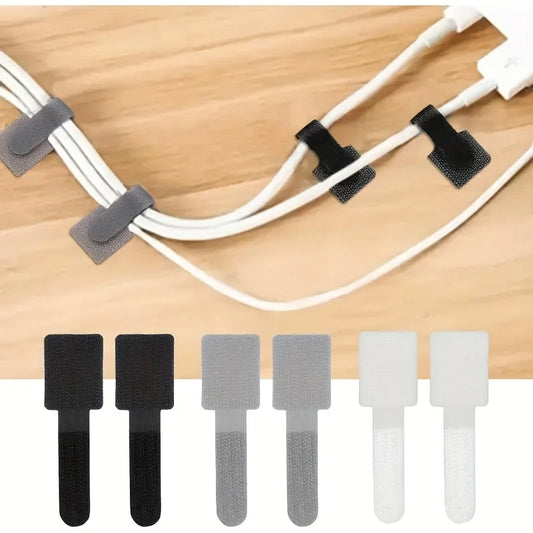 Wiederverwendbarer Kabelorganizer Schreibtisch-Kabelwickler Kabelbinder Selbstklebende Kabelhalter Kabelschutz-Bänder