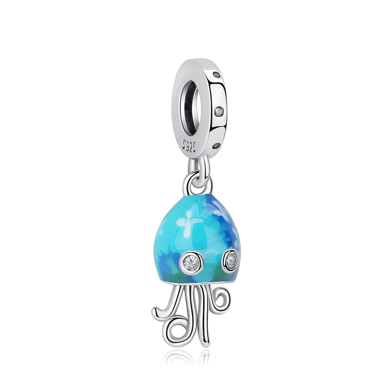 Original 925 Sterling Silber Charms Meeresschildkröte Anhänger Kristall Perlen Fit Marke Armbänder Halsketten Diy Schmuck Für Frauen