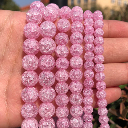 Naturstein Rose Rosa Quarz Kristall Runde Lose Perlen 15''Strang 4 6 8 10 12 MM Pick Größe für Schmuck Machen Diy Armband