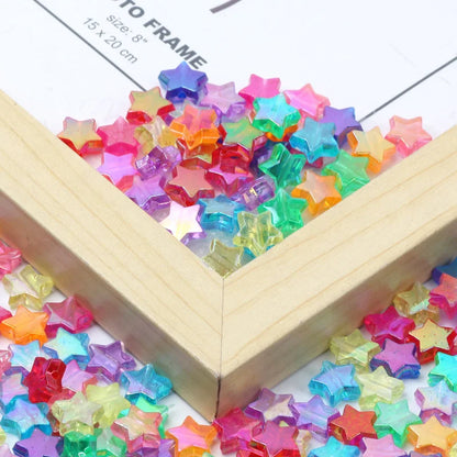 50 Stück transparente AB-Farbe, fünfzackiger Stern, Acrylperlen, lose Distanzperlen für Schmuckherstellung, DIY-Handwerk