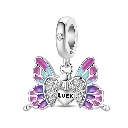 Heißer Verkauf, 925er-Sterlingsilber, Sterne und Mond, Perlen, Schmetterling und Engel, baumelnder Charm, passend für Armbänder, niedliche bunte Anhänger-Geschenke