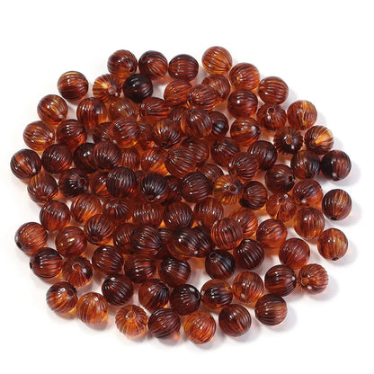 10–100 Stück quadratische Herzröhre, rund, bernsteinfarben, Acryl, lose Abstandshalter, Perlen für DIY-Schmuckherstellung, Armband, Anhänger, Zubehör