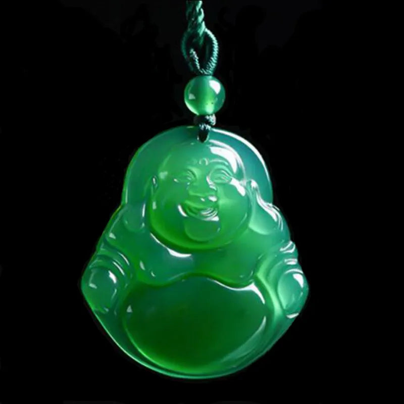 Natürliche grüne Jade Buddha Guanyin Anhänger Halskette Männer Frauen echte Myanmar Jadeit Schmuck Heilung Edelstein Glücksbringer Amulett