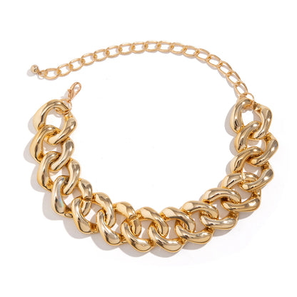 Ingesight. z Punk ccb Schnalle kubanische Kette kurze Halskette für Frauen übertrieben dicke Goldfarbe Kragen Party Schmuck Geschenk