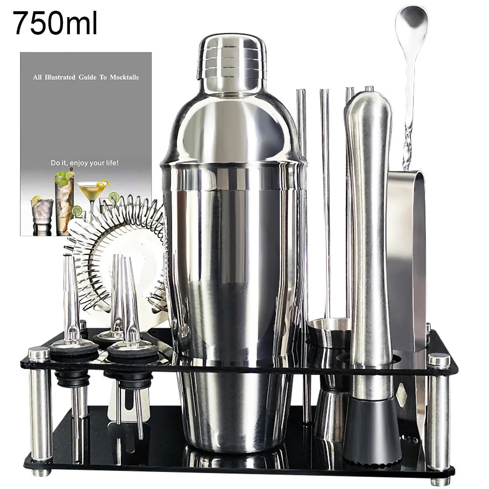 13-22 Stück 750ml 600ml Boston Cocktail Shaker Bar Werkzeuge Wein mixer Set Barkeeper Cocktail Shaker Werkzeugs atz mit Halter