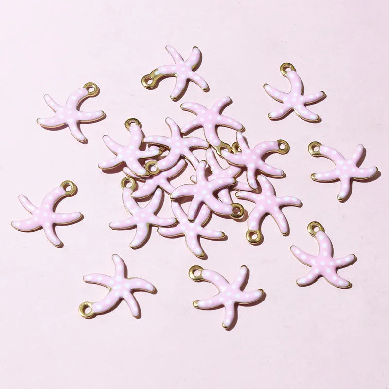 20 Stück 10,5x10mm Edelstahl Kleine Seestern Anhänger Emaille DIY Schmuck Herstellung Zubehör Zubehör Halskette Ohrringe