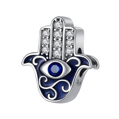 Blaue Serie 925 Sterling Silber Eidechsen-Herz Roboter Kaffee Mit Blumen Charms Passend für DIY Armband Halskette Casual Party Geschenke
