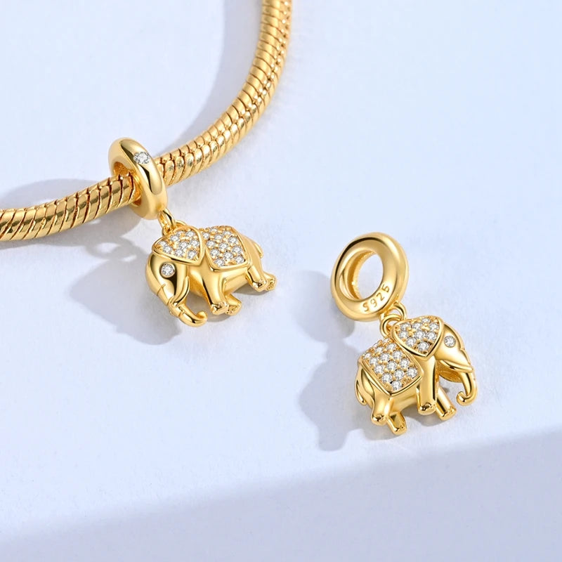 925 Sterling Silber Tier-Serie Charms Perlen Schaf Elefant Tiger Eule Anhänger Passend für Original-Armband DIY Frauen Geschenk